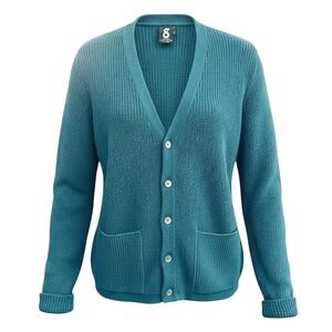 Y2K NOS Womens Cardigan Academia Sweater Green 100% Wool SIZE M Grandpacore